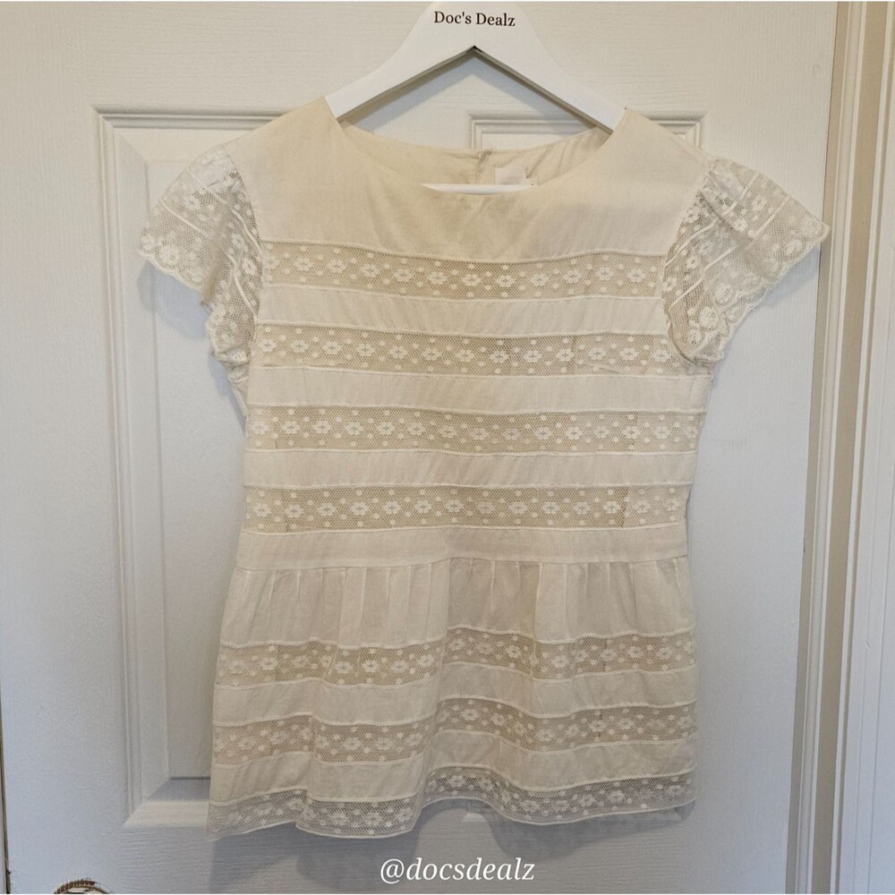 Bonpoint Blouse E18 Gretalay Cream Women's Size XS